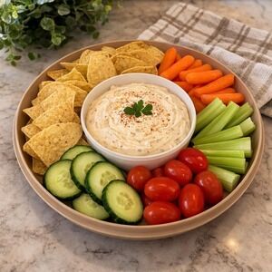 Vintage Tupperware Dip N Serve Chip Dip Party Tray Platter w Bowl 492-2